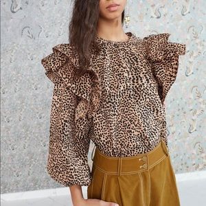 NWT Ulla Johnson Caasi Blouse - Cheetah - size 2